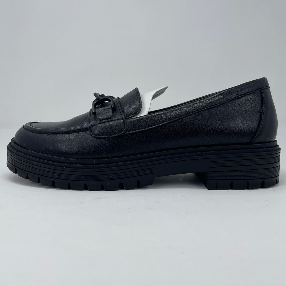 Seychelles Betty 2 Black Lug Loafer Matte Chain Houndstooth Dark Academia 7W